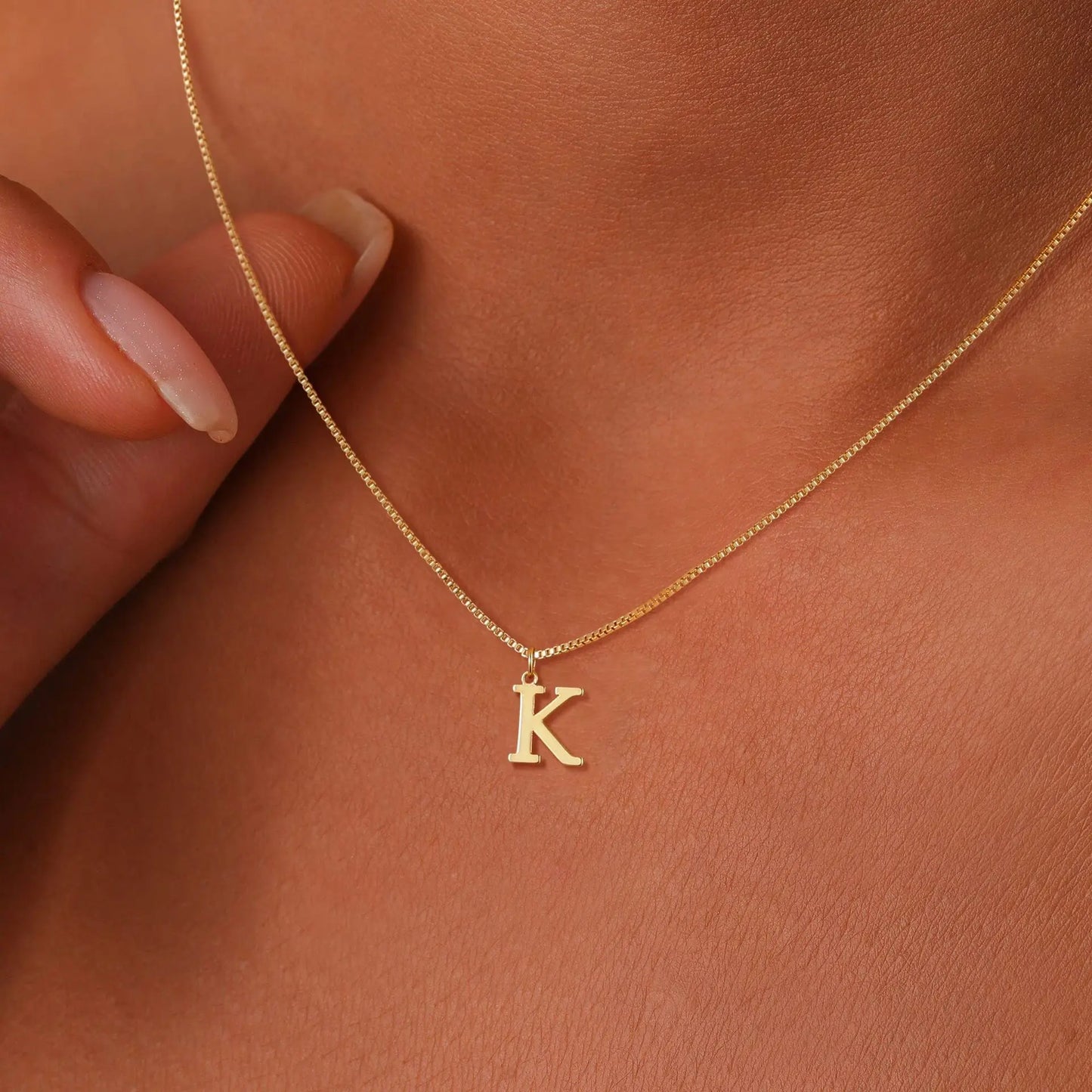 A-Z Initial Necklace 18K Gold Plated Necklace Cute Letter Stainless Steel Necklace for Women