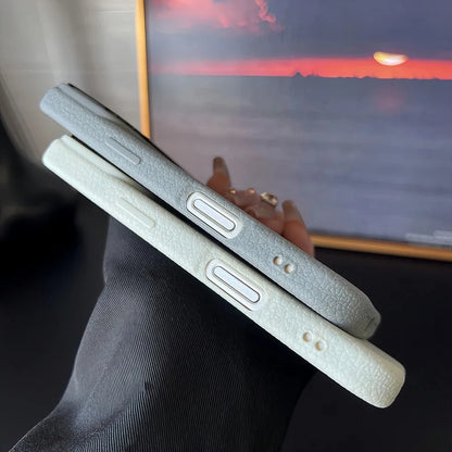 Frosted Hit Lichee Pattern Magnetic Phone Case For iPhone 11 To 17 Pro Max Dustproof MagSafe For Daily Use