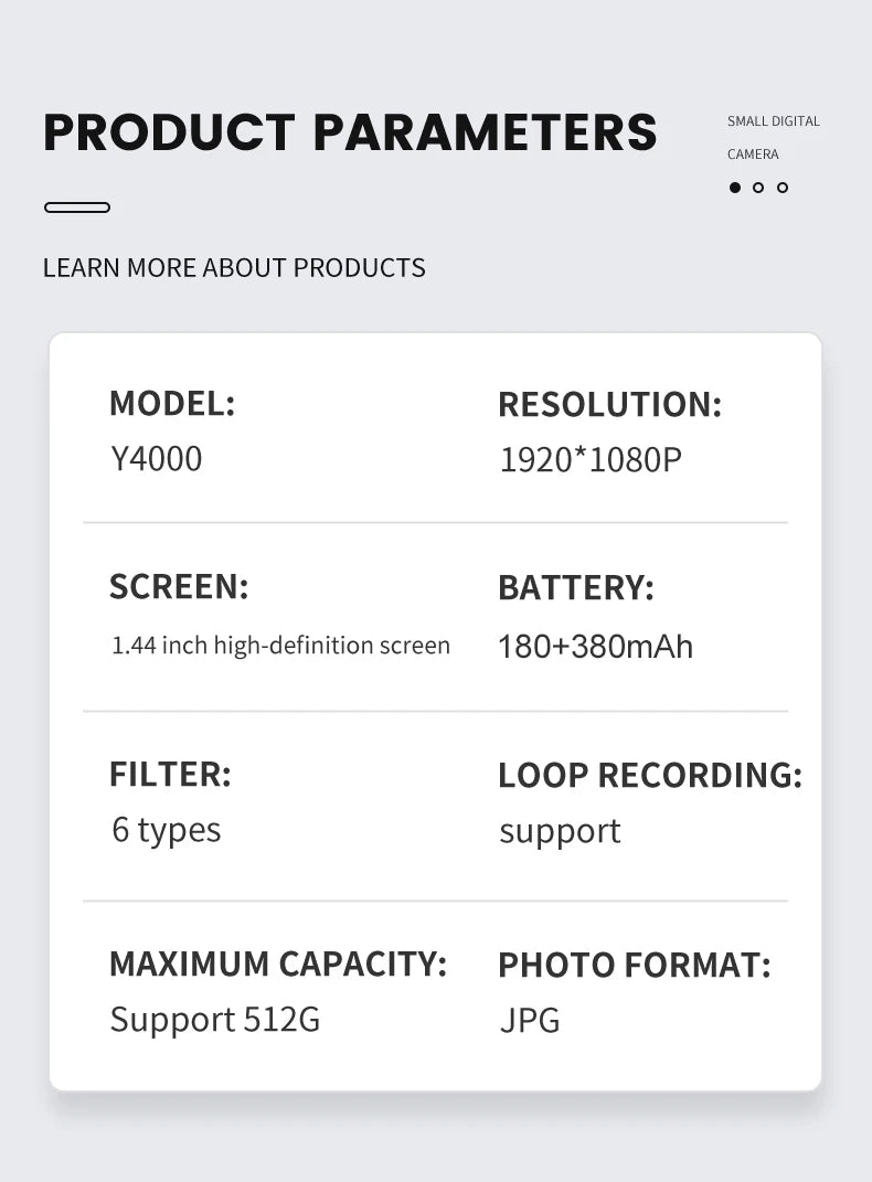 Y4000 Mini Keychain Camera With Screen HD 1080P Portable Retro kids Cam Ultra Compact Pocket DV Video Recorder With Flash Lamp