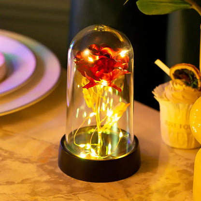 LED Galaxy Three Rose Artificial Flowers, Wedding Decoration, Creative Valentine'S Day and Mother'S Day Gift without Battery 1Pc