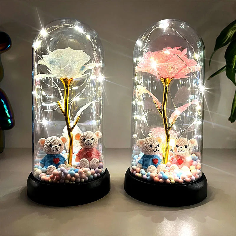 Choice Colorful Rose Luminous Flower Cover For Women Gift Perfect For Valentines Day And Christmas