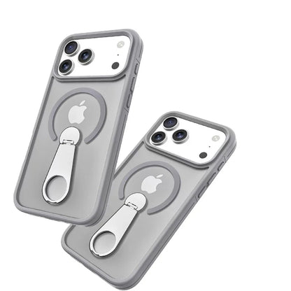 Premium MagSafe Wireless Charging Phone Case With 360 Degree Rotary Bracket Translucent Cover For iPhone Pro Max Series