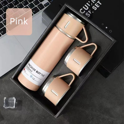 304 Stainless 500ml Steel Vacuum Insulated Water Bottle Portable Coffee Bottle Office Gift Set Business Style Travel Thermal Mug