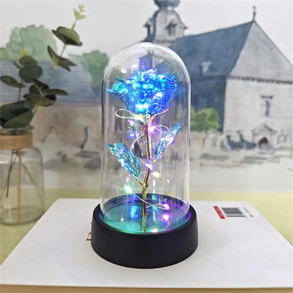 LED Galaxy Three Rose Artificial Flowers, Wedding Decoration, Creative Valentine'S Day and Mother'S Day Gift without Battery 1Pc