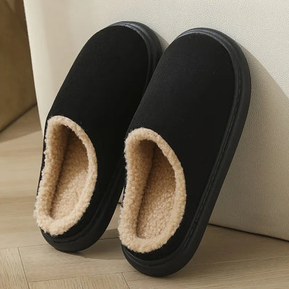 Warm Cotton Slippers For Women Plus Size And Men Indoor Anti Slip Thick Sole For Cozy Home