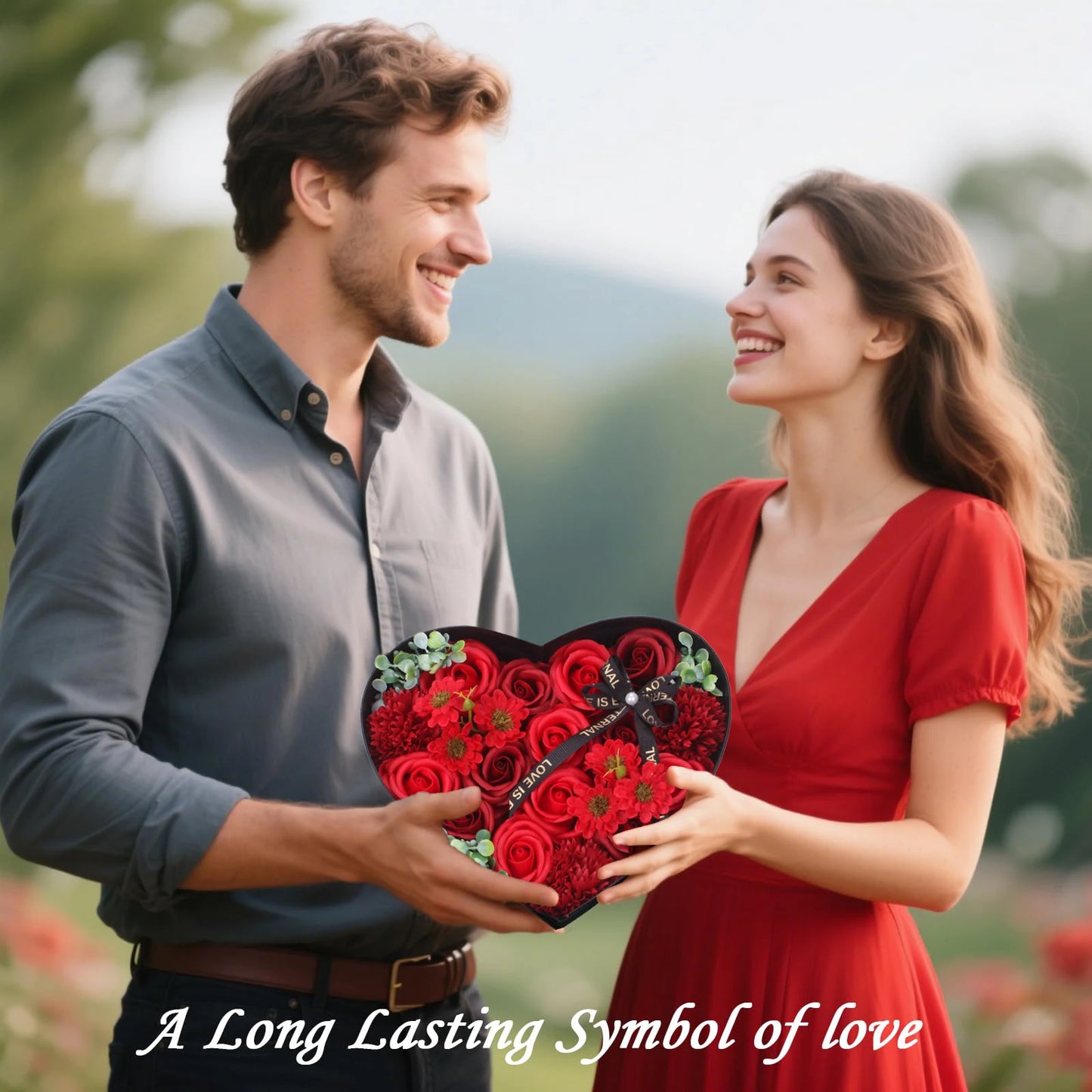 Heart Shape Rose Gift Box Foam Rose Flowers Wedding Party Rose Bouquets Valentine's Day Birthday Christmas Gift