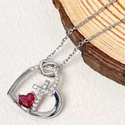 Heart Copper Zircon Pendant Necklaces With Cute Bear Rose Flower Gift Box New Christmas Friends Birthday Valentine Gifts