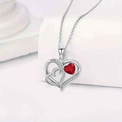 Heart Copper Zircon Pendant Necklaces With Cute Bear Rose Flower Gift Box New Christmas Friends Birthday Valentine Gifts