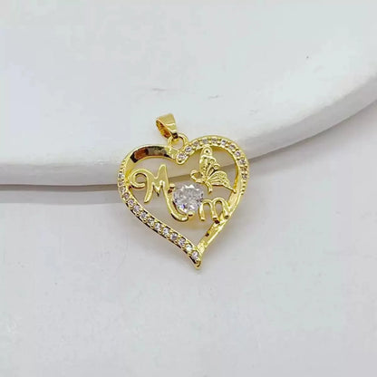 Heart Copper Zircon Pendant Necklaces With Cute Bear Rose Flower Gift Box New Christmas Friends Birthday Valentine Gifts