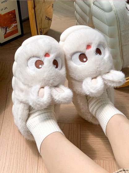 Cozy Velvet Cotton Slippers For Women Indoor Warm Plush Lining Winter Comfort For Home Use