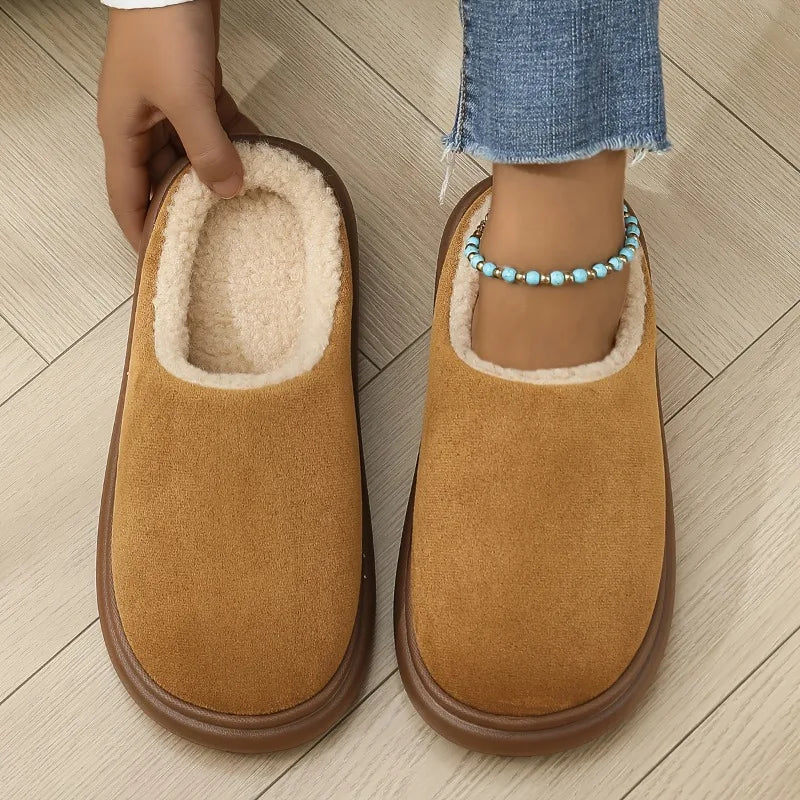 Warm Cotton Slippers For Women Plus Size And Men Indoor Anti Slip Thick Sole For Cozy Home