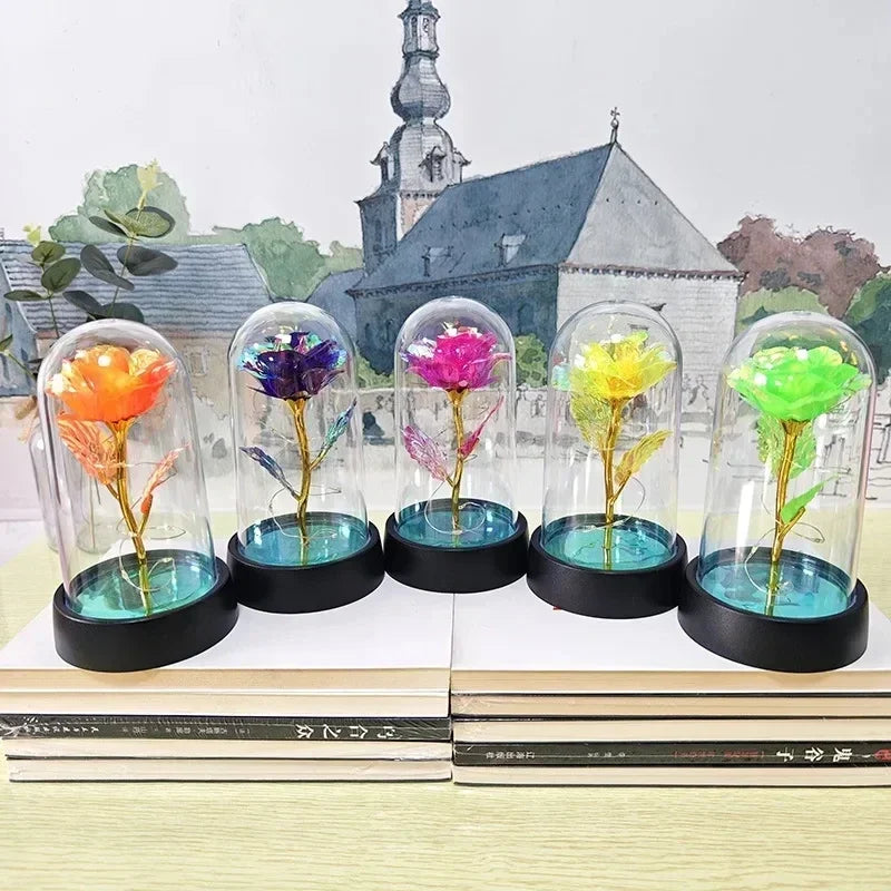 LED Simulation Rose Flower Valentine's Day Rose Light Beautiful Realistic Looking Night Light Rose Eternal Flower Party Supplies