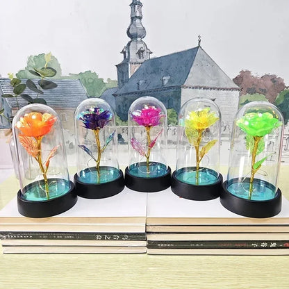 LED Simulation Rose Flower Valentine's Day Rose Light Beautiful Realistic Looking Night Light Rose Eternal Flower Party Supplies