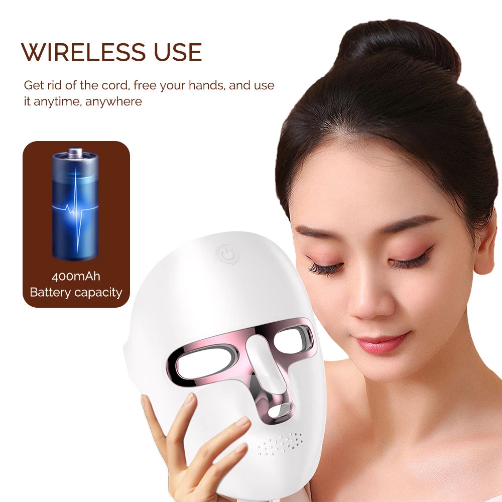 Wireless 7-Color LED Facial Mask – Skin Rejuvenation