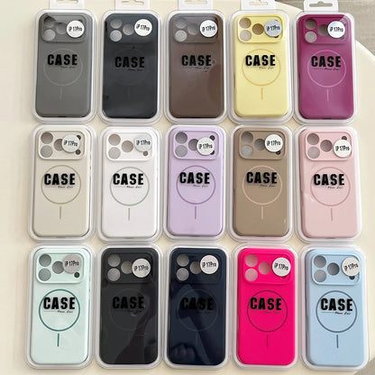 For Magsafe Magnetic Wireless Charging Luxury Solid Color Silicone Lens Protection Phone Case For iPhone17 Pro Max/17/17Pro Air