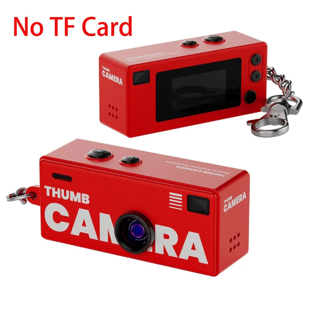 Mini Keychain Thumb Camera Retro Backpack CCD Digital Camera Thumb Camera with 1080P HD Video Recording Outdoor Sports Camera