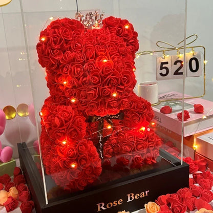 Choice Eternal Rose Bear For Mom Long Lasting Artificial Flower Gift And Home Decor
