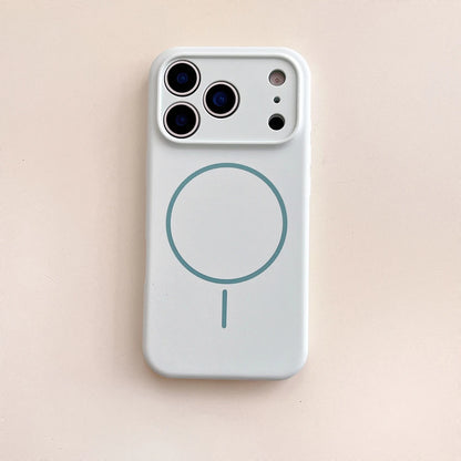 For Magsafe Magnetic Wireless Charging Luxury Solid Color Silicone Lens Protection Phone Case For iPhone17 Pro Max/17/17Pro Air