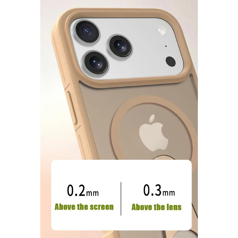 Premium MagSafe Wireless Charging Phone Case With 360 Degree Rotary Bracket Translucent Cover For iPhone Pro Max Series