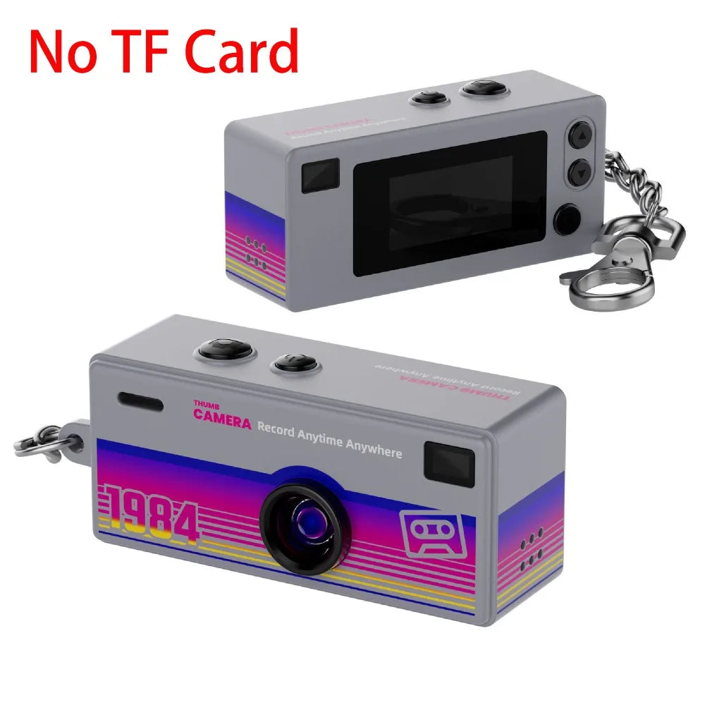 Mini Keychain Thumb Camera Retro Backpack CCD Digital Camera Thumb Camera with 1080P HD Video Recording Outdoor Sports Camera