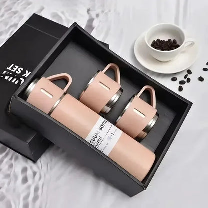 304 Stainless 500ml Steel Vacuum Insulated Water Bottle Portable Coffee Bottle Office Gift Set Business Style Travel Thermal Mug