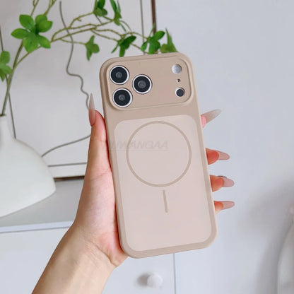 MagSafe Silicone Case For iPhone 17 Pro Max Frosted Solid Color Soft Touch Protective Cover