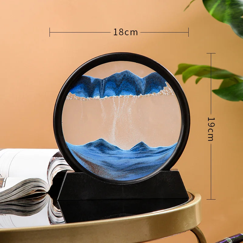 Nordic 3D Moving Sand Art Liquid Hourglass Ornament Mesmerizing Flowing Sand For Home Decor Enthusiasts Gift