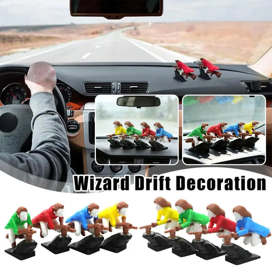 Broomstick Dashboard Drift Ornaments - Witch & Wizard Car Decor, Self-Adhesive DIY Sticker for Vehicle Interior Decoration