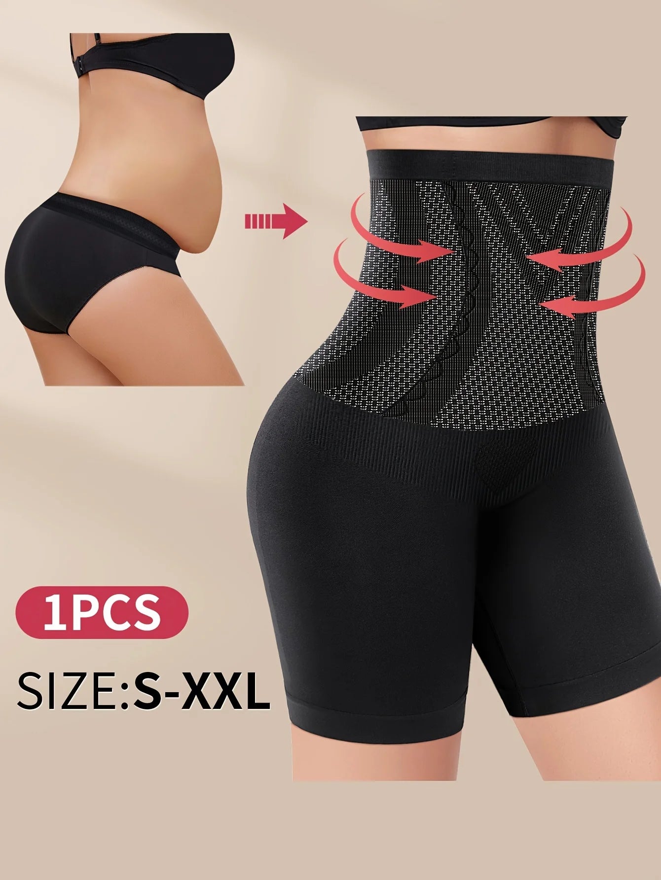 High Waist Tummy Contouring Seamless Panties For Women Breathable Nylon Shaping Underwear All Day Comfort