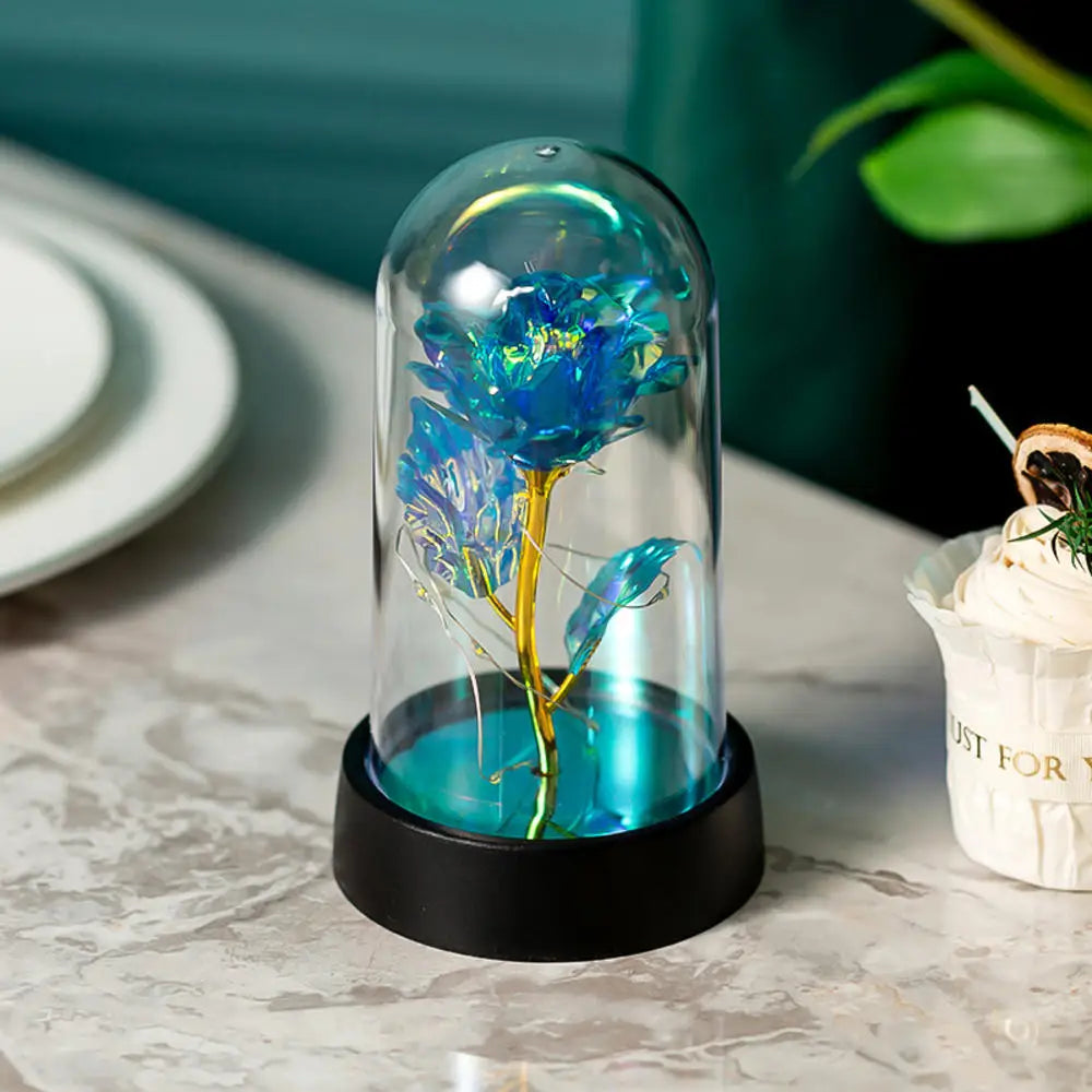 LED Galaxy Three Rose Artificial Flowers, Wedding Decoration, Creative Valentine'S Day and Mother'S Day Gift without Battery 1Pc