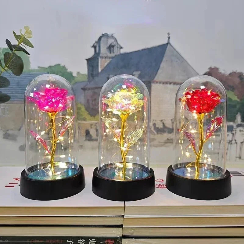 LED Simulation Rose Flower Valentine's Day Rose Light Beautiful Realistic Looking Night Light Rose Eternal Flower Party Supplies