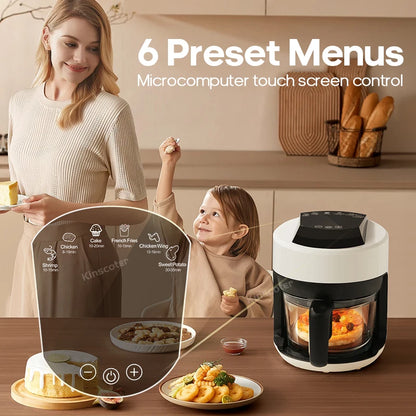 2.5L Air Fryer, Electric Hot fryer Oven Oilless Cooker with Touch Control & Nonstick Basket & Visible Window, Family Size