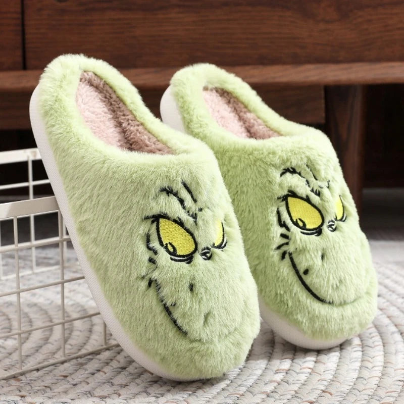 YBQJOO Plus Size Womens Plush Fur Monster Slippers Indoor Cozy House Shoes Non Slip Flat Bottom