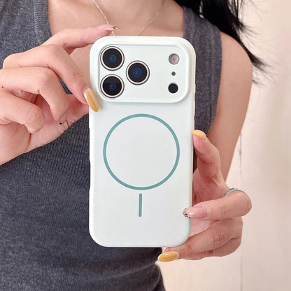 For Magsafe Magnetic Wireless Charging Luxury Solid Color Silicone Lens Protection Phone Case For iPhone17 Pro Max/17/17Pro Air