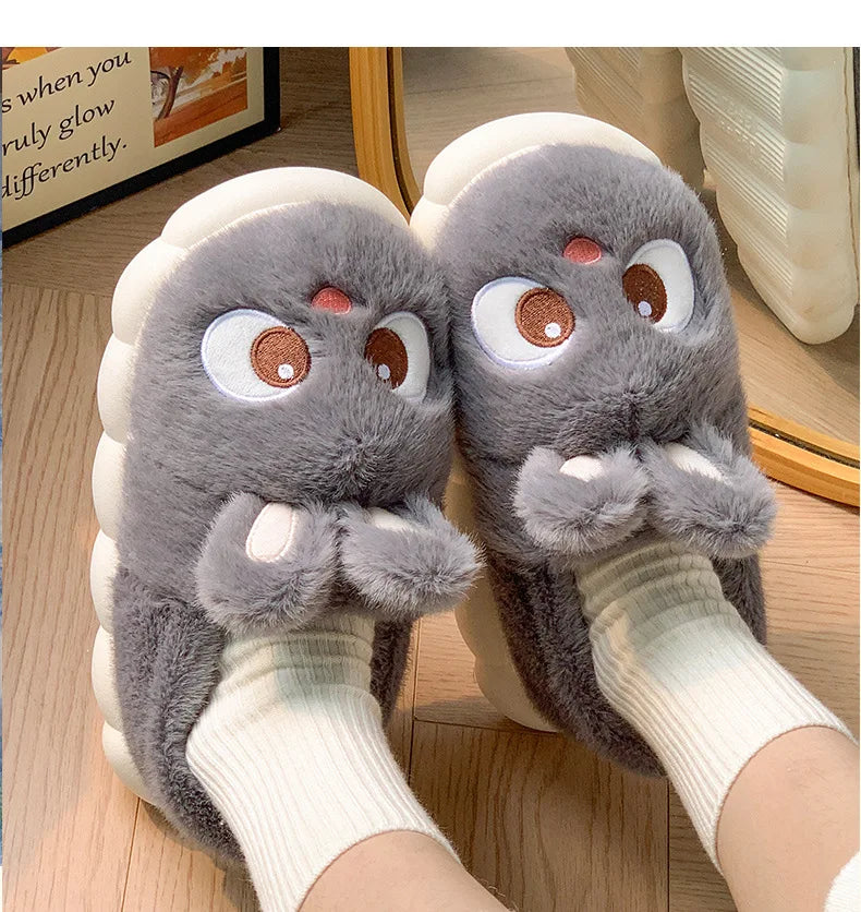 Cozy Velvet Cotton Slippers For Women Indoor Warm Plush Lining Winter Comfort For Home Use