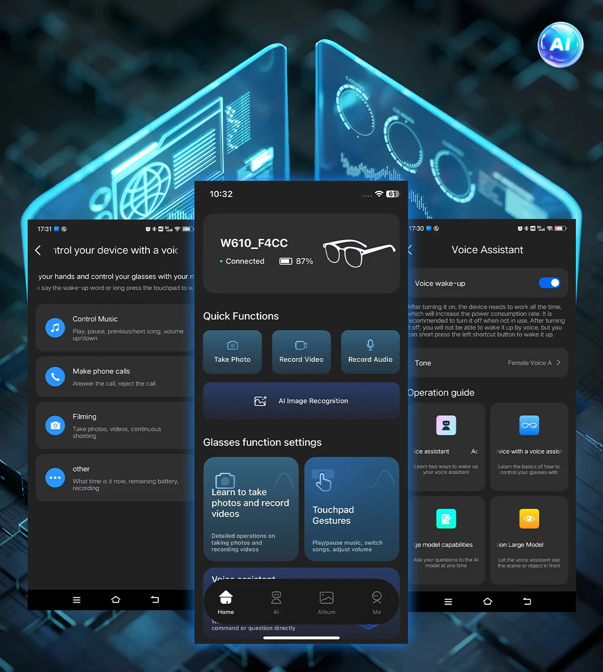 New 800W Camera AI Glasses Men Color-Changing Smart Translation Glasses Photo Video Recording Waterproof Call Smart Sunglasses