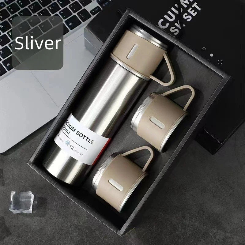 304 Stainless 500ml Steel Vacuum Insulated Water Bottle Portable Coffee Bottle Office Gift Set Business Style Travel Thermal Mug