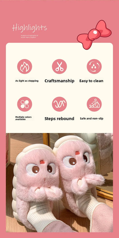 Cozy Velvet Cotton Slippers For Women Indoor Warm Plush Lining Winter Comfort For Home Use