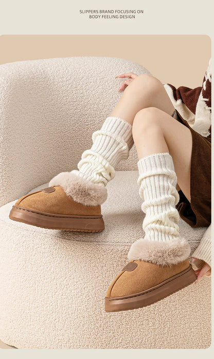 Choice Fleece Lined Winter Slippers For Men Women Ankle Cover Lightweight EVA Sole Indoor Outdoor Warm