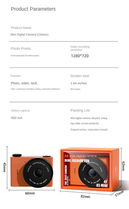 0GB-128GB Small Digital Camera Mini Video Cam Photography Point Camera Christmas Toys for Children Kids New Year Gift Camcorder