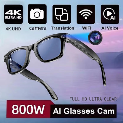 New 800W Camera AI Glasses Men Color-Changing Smart Translation Glasses Photo Video Recording Waterproof Call Smart Sunglasses