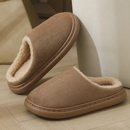 Warm Cotton Slippers For Women Plus Size And Men Indoor Anti Slip Thick Sole For Cozy Home