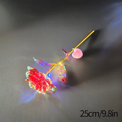 Eternal Flower Galaxy Rose Gifts Artificial Flowers in Transparent Dome Valentine's Day Gift Colorful Foil Rose Desktop Ornament