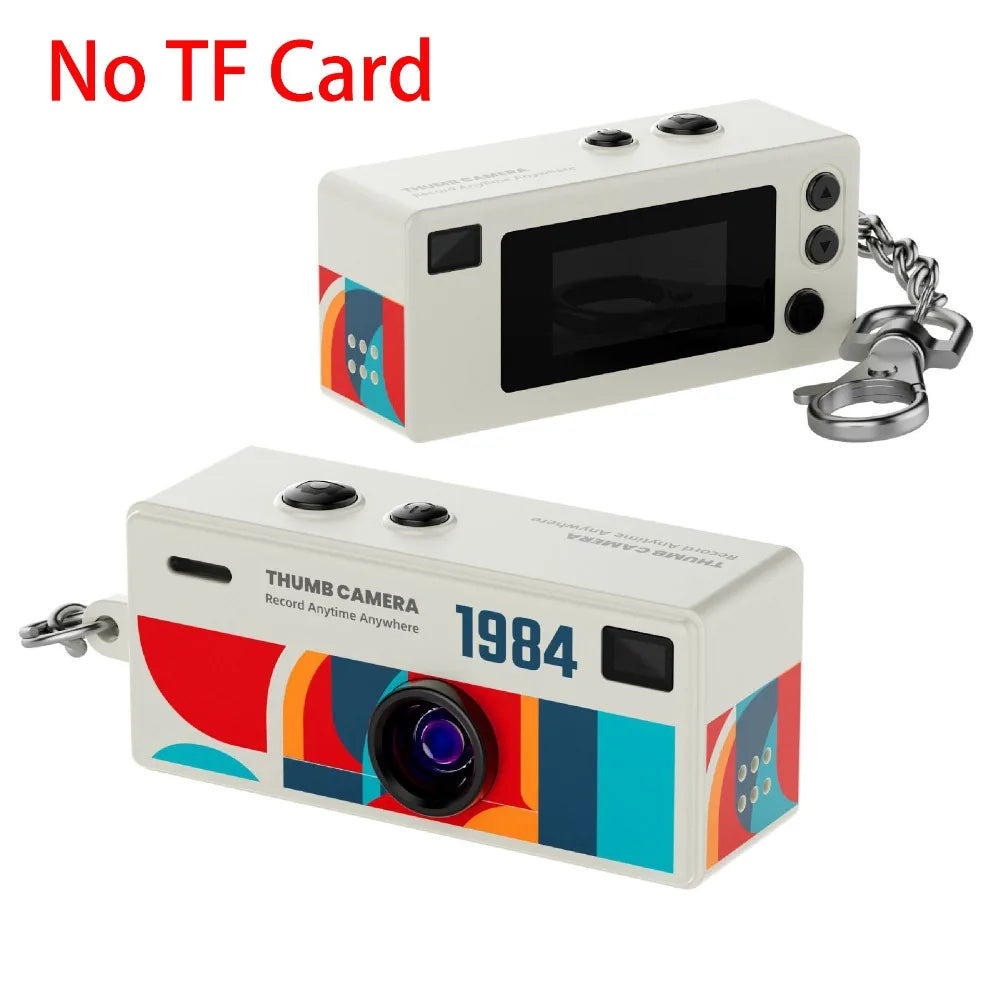 Mini Keychain Thumb Camera Retro Backpack CCD Digital Camera Thumb Camera with 1080P HD Video Recording Outdoor Sports Camera