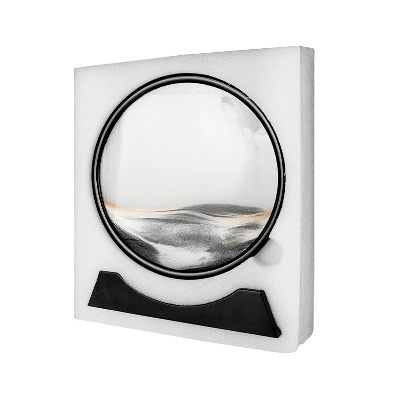 Nordic 3D Moving Sand Art Liquid Hourglass Ornament Mesmerizing Flowing Sand For Home Decor Enthusiasts Gift