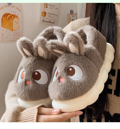 Cozy Velvet Cotton Slippers For Women Indoor Warm Plush Lining Winter Comfort For Home Use