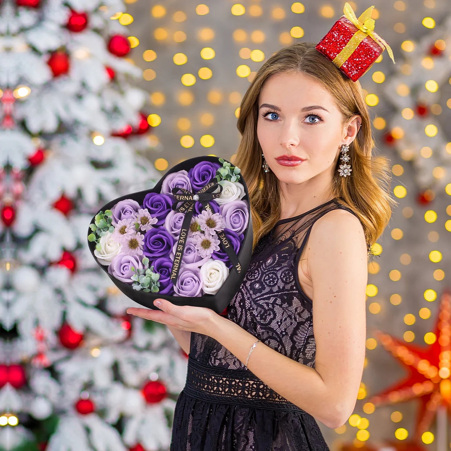 Rose Soap Flowers Gift Box Long Lasting By RUEESEE For Mom Wife Girlfriend Perfect Mothers Day Valentines Day