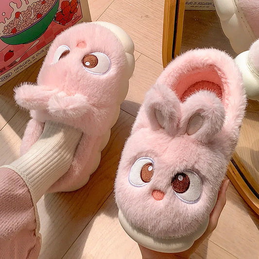 Cozy Velvet Cotton Slippers For Women Indoor Warm Plush Lining Winter Comfort For Home Use