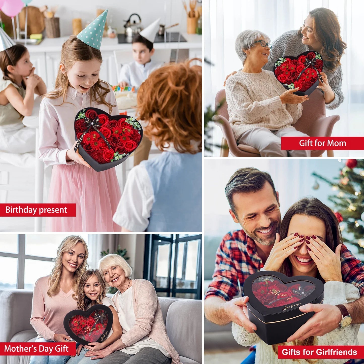 Rose Soap Flowers Gift Box Long Lasting By RUEESEE For Mom Wife Girlfriend Perfect Mothers Day Valentines Day