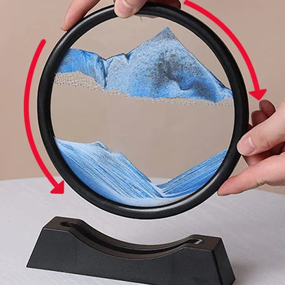 Nordic 3D Moving Sand Art Liquid Hourglass Ornament Mesmerizing Flowing Sand For Home Decor Enthusiasts Gift